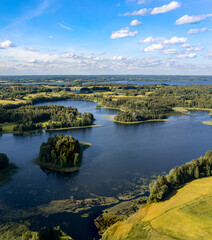Naklejka premium By Lake Ots. Latvia, in the countryside of Latgale. 