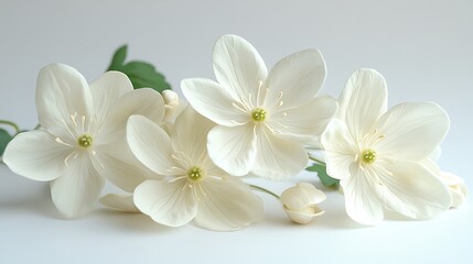 Obraz premium white flower on white background