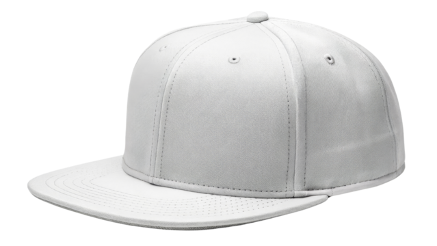 White Flat Brim Baseball Cap Mockup Isolated on Transparent Background, Headwear Design Template, baseball cap, mockup, hat