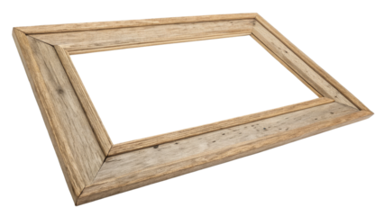 Rustic Wooden Frame  Rectangular, Double Bevel, Isolated on Transparent Background, Picture Frame Mockup, Picture Frame, Wood Frame, Mockup