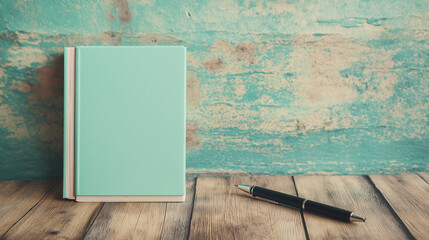 Mint green planner with a pen placed beside it, symbolizing fresh organization and creative planning