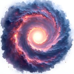 Spiral Galaxy with Cosmic Nebula and Vibrant Pink and Blue Hues &ndash; High-Detail Digital Illustration