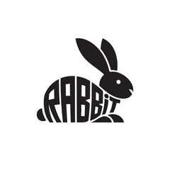 Minimalist Typographic Animal Vector Design with Geometric Negative Space Art  
