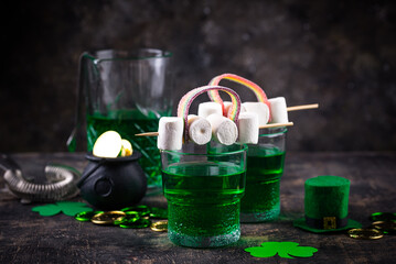 Green cocktail for St. Patrick day