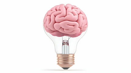 Brain Inside Light Bulb Concept for Creativity and Innovation