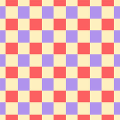 Checkered seamless pattern of squares in retro color.