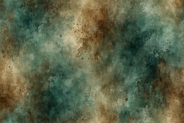 Obraz premium Soft sepia and faded teal watercolor texture with vintage charm