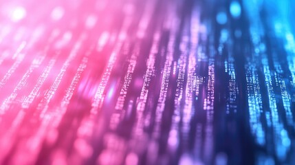 Vibrant bi-color digital matrix with pink and blue coding lines