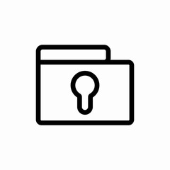 Secured folder access icon vector sign