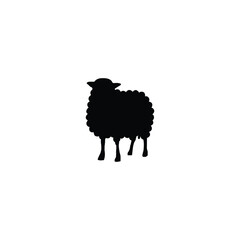 Sheep Silhouette isolated on white background. Farm sheep vector on white background.