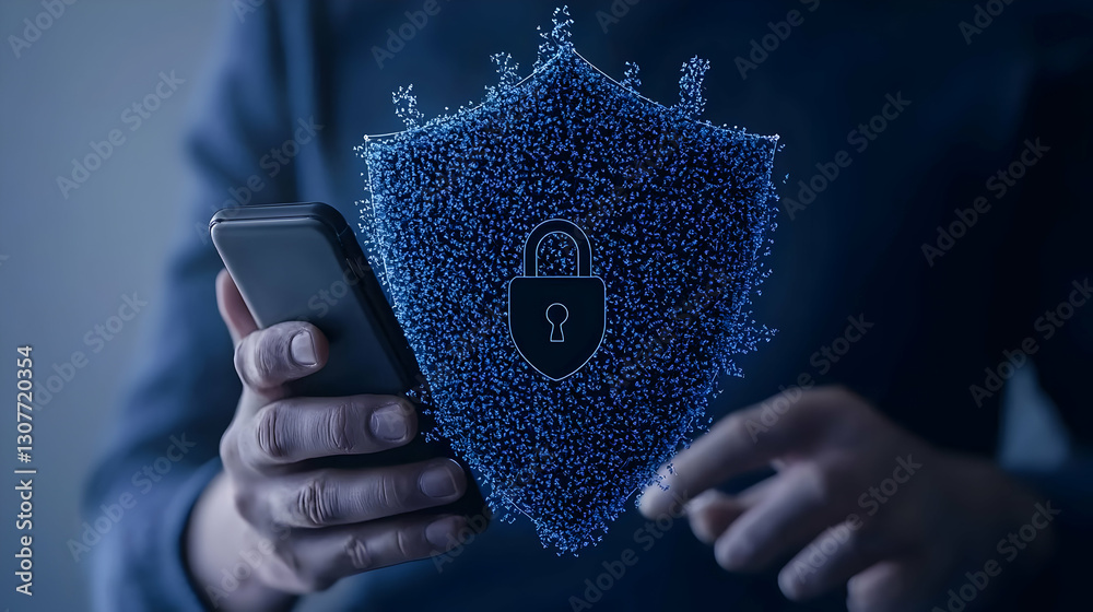 Poster secure your mobile device with advanced digital shield technology