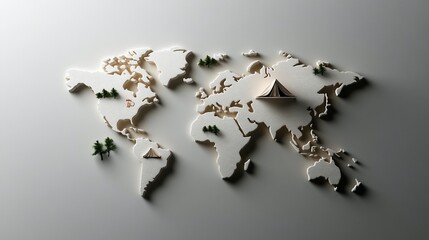 Fototapeta premium World Travel Adventure: A Tent on the Map