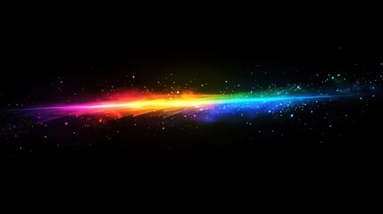 Obraz premium Vibrant beams of light burst through darkness creating a colorful abstract background of inspiration Generative AI