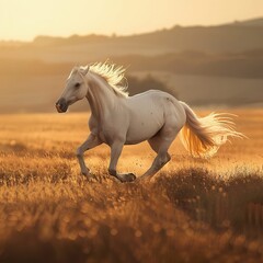 Obraz premium Horse running in the field