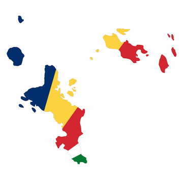 Seychelles flag on the map