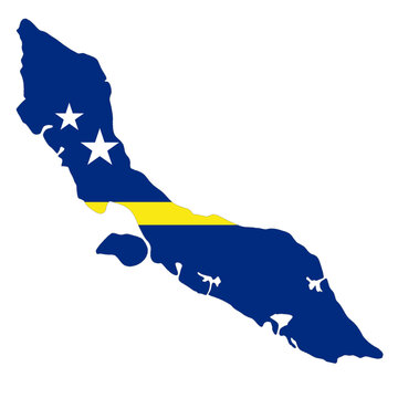 Cura&ccedil;ao flag on the map