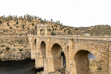 Roman bridge of Alcantara over Tagus river, province of Caceres, Extremadura, Spain