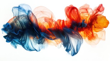 Abstract colorful swirls of paint mixing in water.