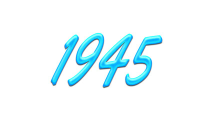 Glowing blue effect of number 1945 on white background.