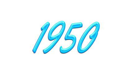 Glowing blue effect of number 1950 on white background.