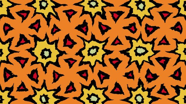 Retro 80s stop motion background animatiom. With red or oragne colors and custom shapes. Cartoon video effect
