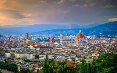 Fototapeta premium Florence Italy at sunset summer