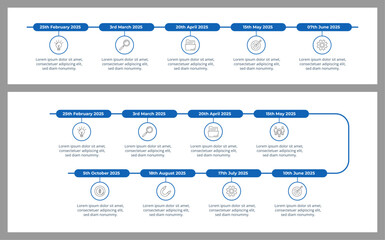 Milestone Infographic with Multiple Steps and Editable Text on a 16:9 Layout for Business Presentations, Management, and Evaluation.