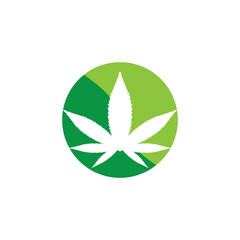 Mariuhana leaf symbol, marijuana or hemp icon, cannabis medical sign, weed drug vector illustration
