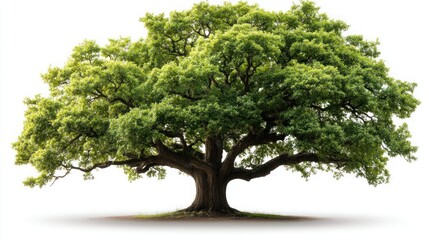 Obraz premium Lush green tree isolated on white background