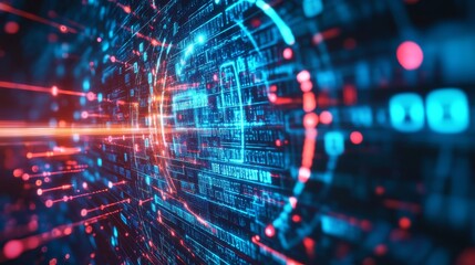 Obraz premium Secure the internet with the latest cybersecurity measures. Protect your privacy with encryption and controlled access.
