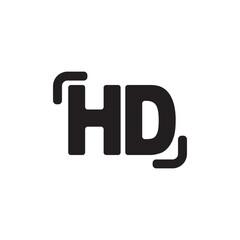hd initial letter logo vector icon. sign of blue hd letter logo vector icon illustration design.