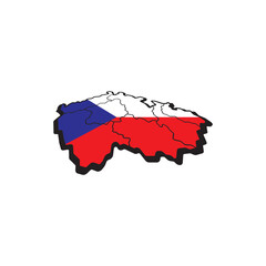 Czech map symbol,logo icon illustration design
