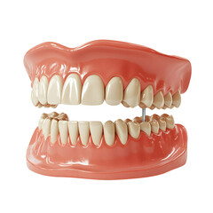 Obraz premium Dental Model Showing Implant Procedure Teeth Gums