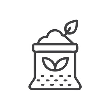 bag of soil with sprout icon clip art preview