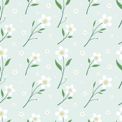 Cute kawaii pastel flower and small floral pattern background