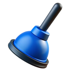 Fototapeta premium Efficient Drain Cleaning Tool: Blue and Black Plunger with Cylindrical Handle
