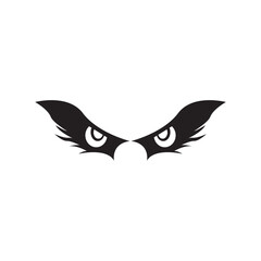 Eagle eye logo design forming eyes that are staring sharply vision