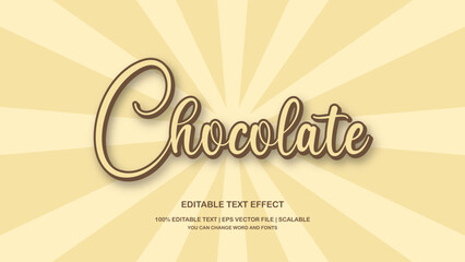 Editable vector chocolate text effect