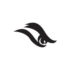 Eagle eye logo design forming eyes that are staring sharply vision