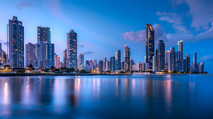 Fototapeta premium modern city skyline at night