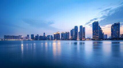 Fototapeta premium modern city skyline at night