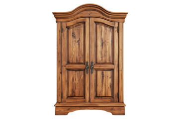 Elegant wooden cabinet with ornate detailing suitable for various interior designs