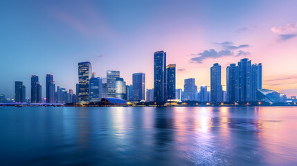 Naklejka premium modern city skyline at night