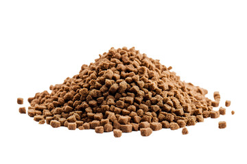 Cat litter filler kept on white or transparent background