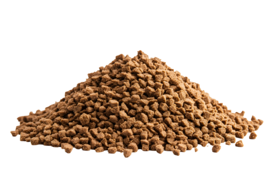 Cat litter filler placed on white or transparent background.