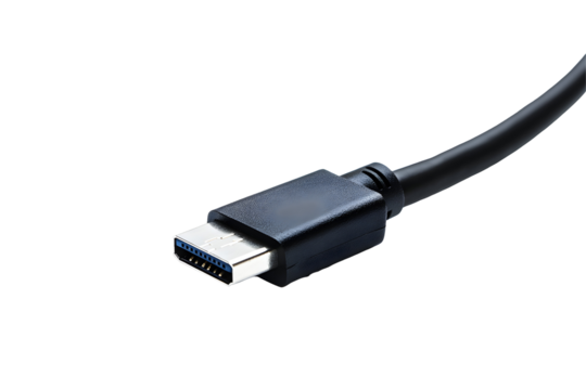 Close up Type C USB cable plug isolated on white or transparent background