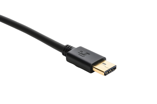 Close up Type C USB cable plug on white or transparent background