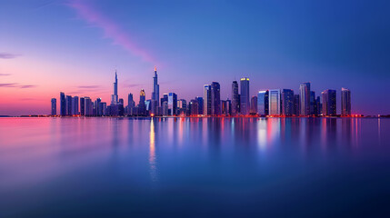 modern city skyline at night