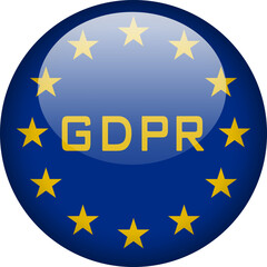 GDPR button icon with EU flag