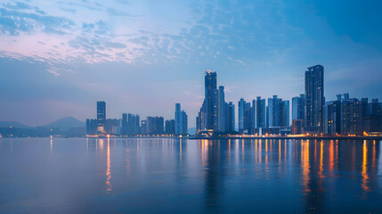 Fototapeta premium modern city skyline at night